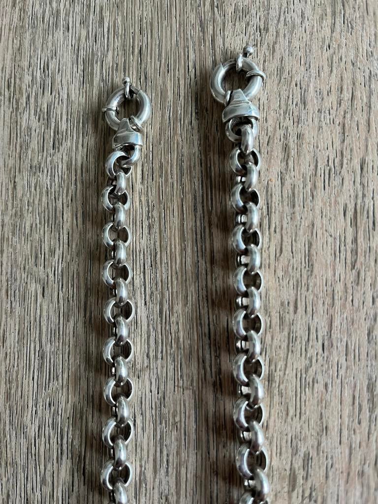 Prachtig Jasseron set zilver, Sieraden, Tassen en Uiterlijk, Kettingen, Ophalen of Verzenden, Zo goed als nieuw, Zilver, Zilver