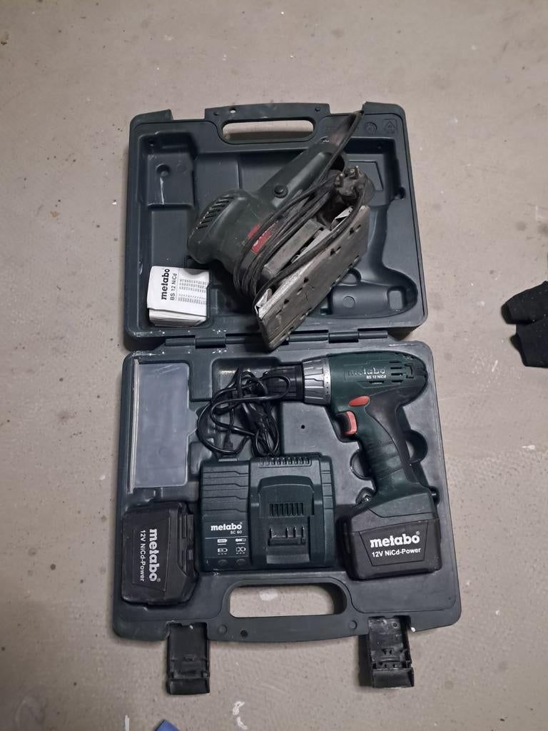 Metabo BS 12 Schroefboormachine en Sr4350 schuurmachine, Ophalen of Verzenden, Gebruikt, Minder dan 400 watt, Boor- en Schroefmachine