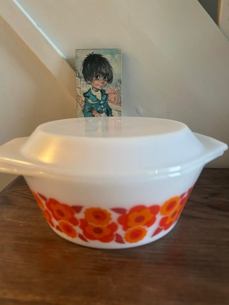 Vintage Arcopal lotus ovenschaal oranje, Ophalen of Verzenden, Huis en Inrichting