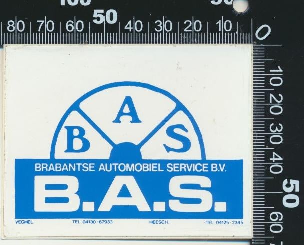 Sticker: Brabantse Automobiel Service - Veghel - Heesch (2), Ophalen of Verzenden, Zo goed als nieuw, Auto of Motor