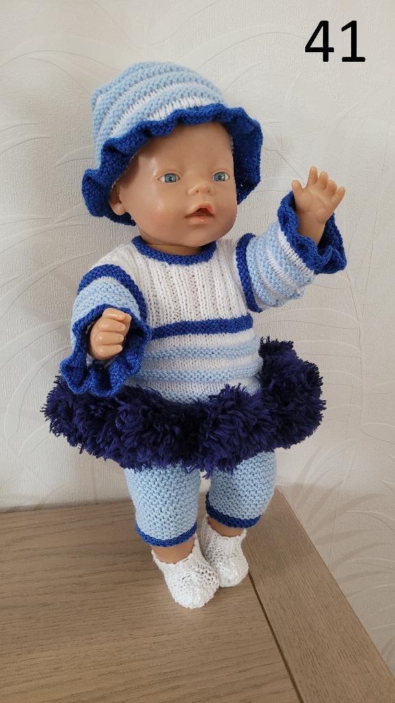 Gebreide kleding voor Baby pop 42cm. NIEUW, Kinderen en Baby's, Ophalen of Verzenden, Nieuw, Babypop
