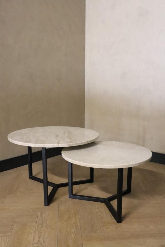 Kwartsiet salontafels | Taj Mahal | Diverse Maten, 50 tot 100 cm, Overige materialen, Rond, Nieuw