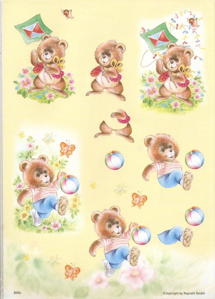 B33 knipvel beer kinderen spelen reprolit B004, Ophalen of Verzenden, Nieuw, Kind, Knipvel