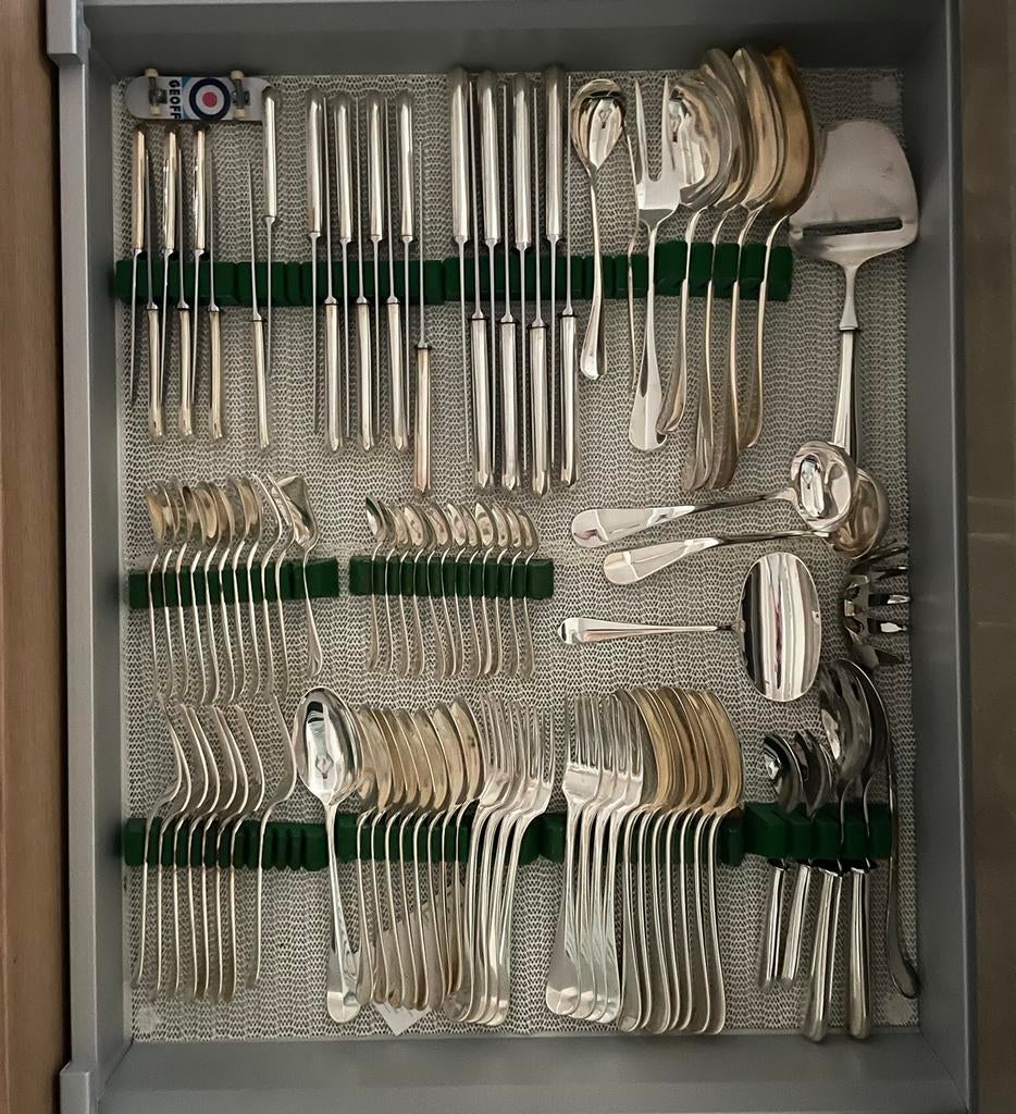 Verzilverd Keltum Bestekset Hollands Glad  compleet, Ophalen of Verzenden, Gebruikt, Zilver, Bestekset