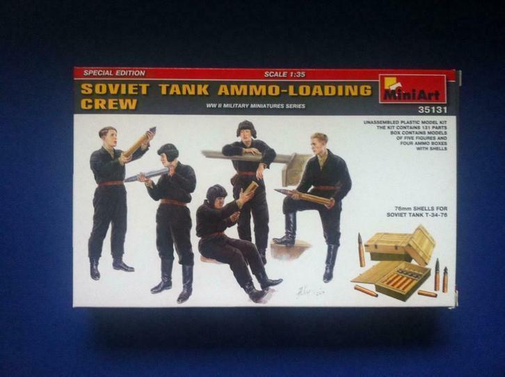 miniart 35131 Soviet tank ammo loading crew w ammo boxs 1/35, Ophalen of Verzenden, Nieuw, 1:35 tot 1:50