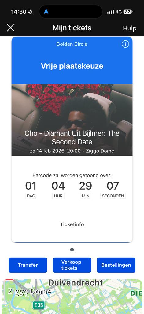 Cho ticket te koop golden circle, Eén persoon