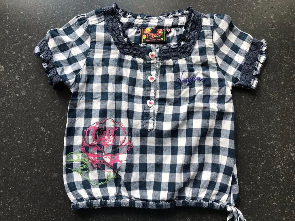 Meisjes shirtje / shirt / blouse Vingino mt 2 / 92, Ophalen of Verzenden, Zo goed als nieuw, Meisje, Shirt of Longsleeve