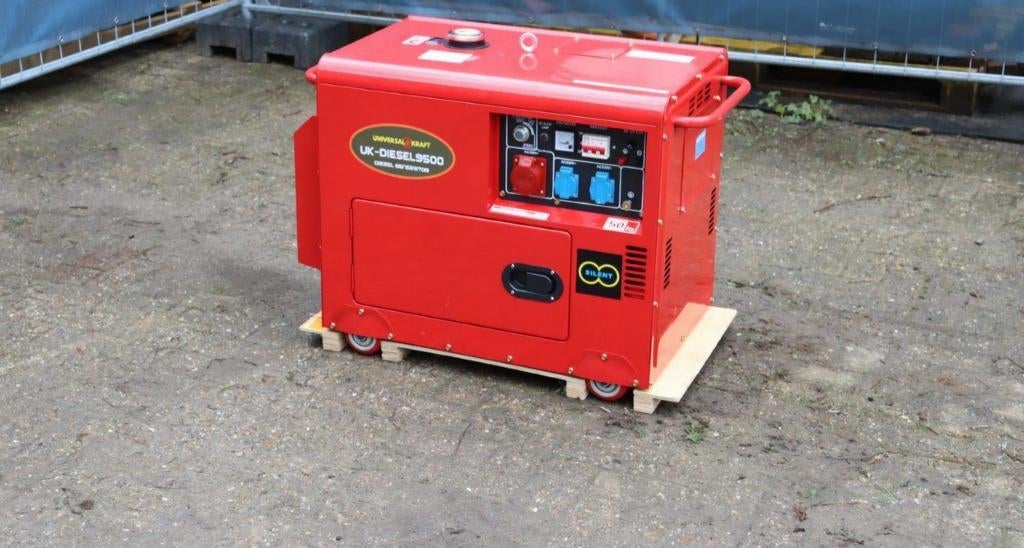 Aggregaat/generator Diesel 9500w 11,9kva nieuw gratis bezorg, Doe-het-zelf en Verbouw, Aggregaten, Dieselolie, Geluidgedempt, Nieuw