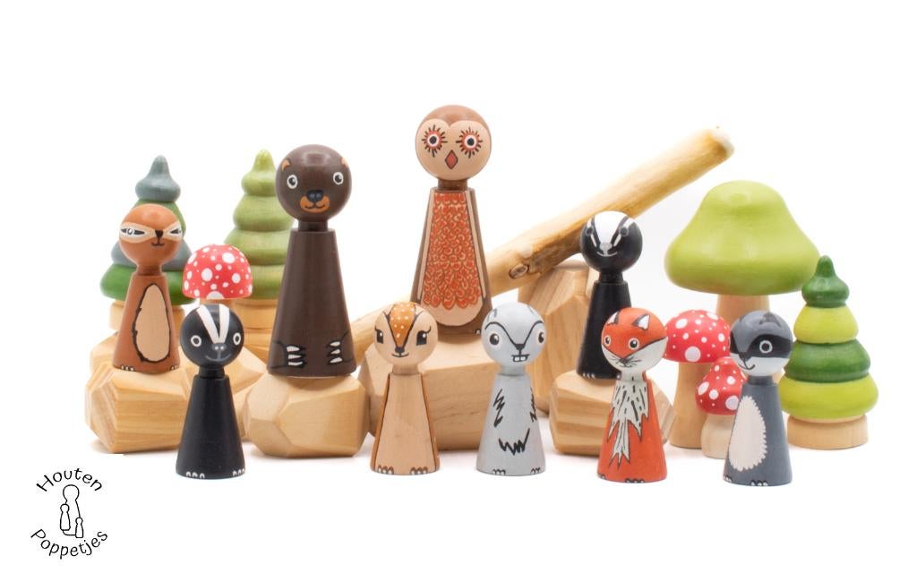 Houten Poppetjes & Peg Dolls, handgeschilderd en blanco, Ophalen of Verzenden, Nieuw