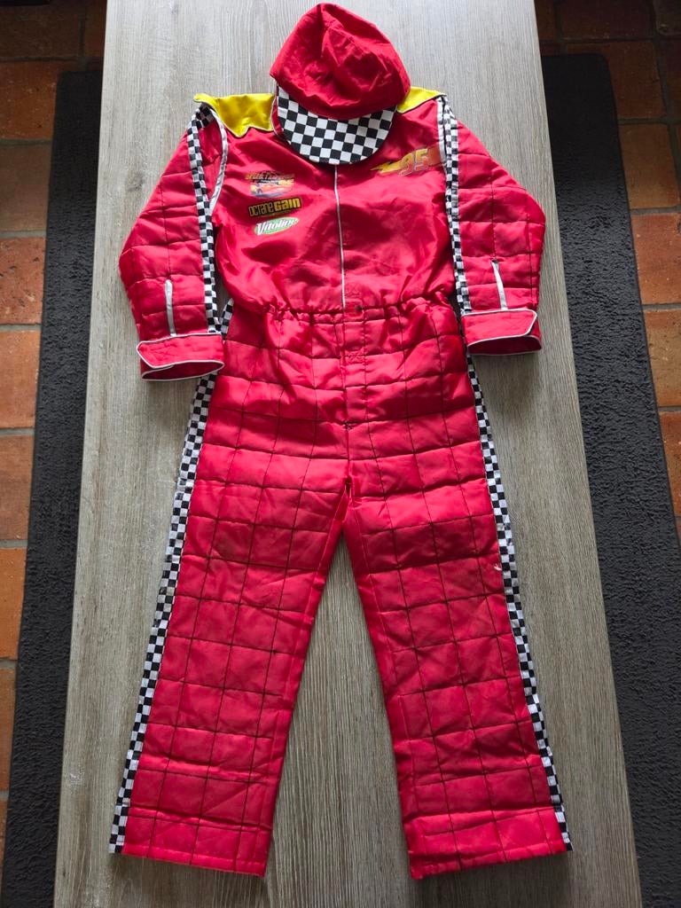 Carnaval Cars race overall maat 122-128, Kinderen en Baby's, Carnavalskleding en Verkleedspullen, Ophalen of Verzenden, 122 t/m 128