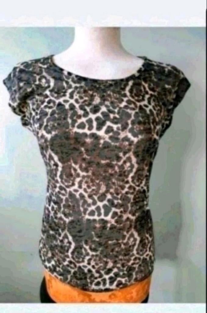 Tijgerprint top, Kleding | Dames, Tops, Maat 38/40 (M), Bruin, Ophalen of Verzenden, Zo goed als nieuw