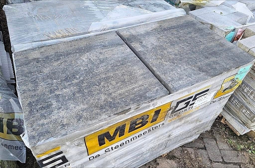 60x60x6 grijs gevlamd terrastegels betontegels s-partij, Tuin en Terras, Ophalen of Verzenden, Nieuw, Hout