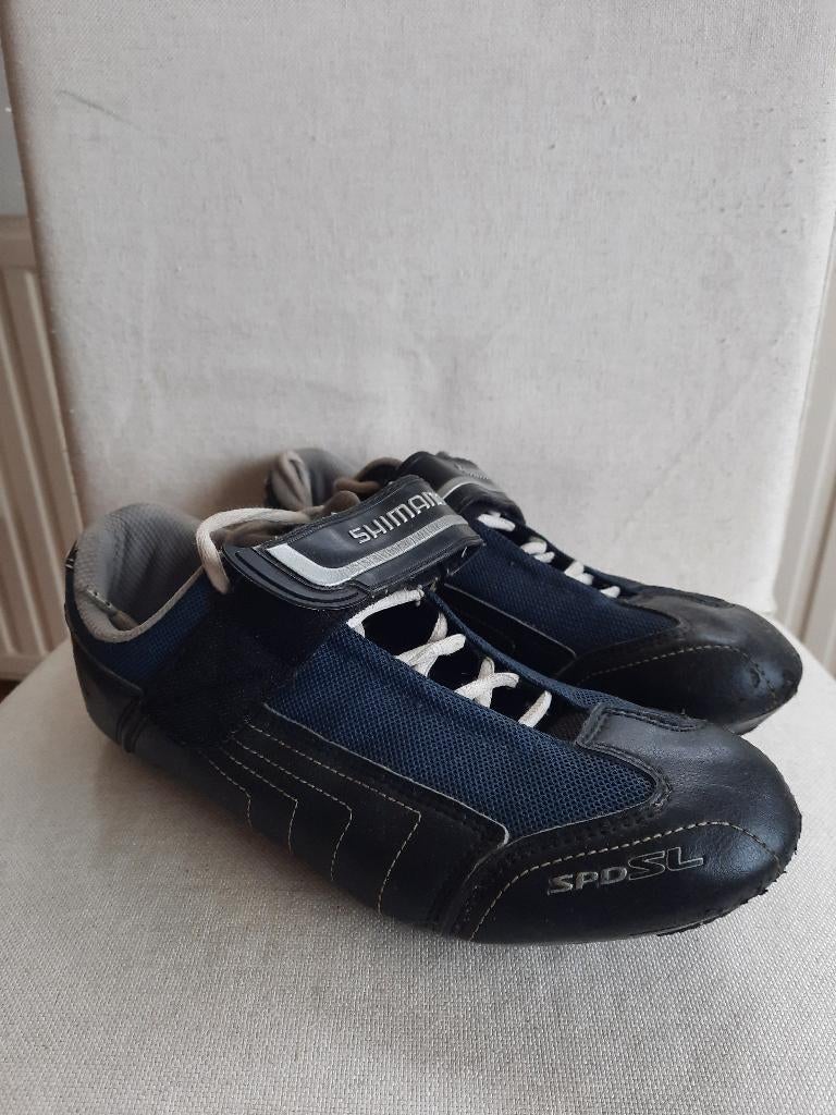 Shimano wielren fiets MTB schoenen zwart blauw maat 44, Ophalen of Verzenden, Schoenen