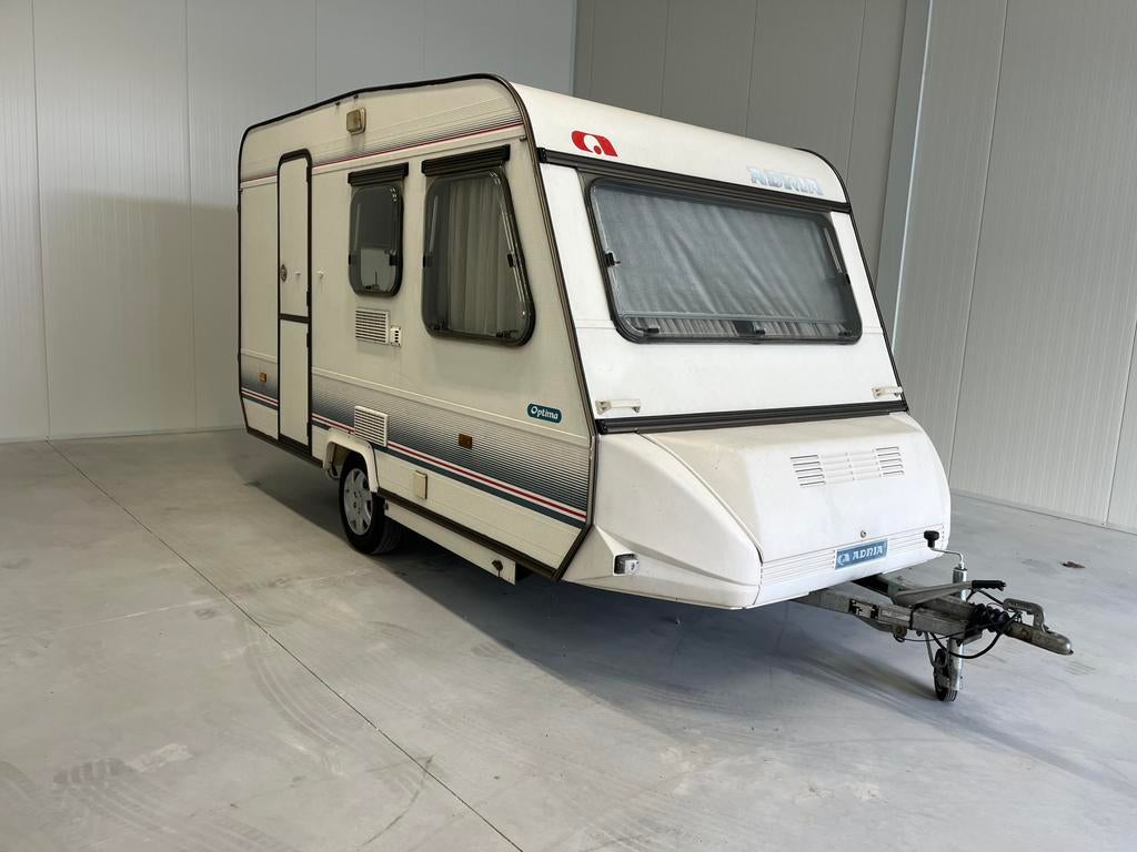 Adria Optima 4270 TD. Stapelbed, Caravans en Kamperen, Caravans, Bedrijf, tot en met 4, 750 - 1000 kg, Treinzit, Adria, Dwarsbed