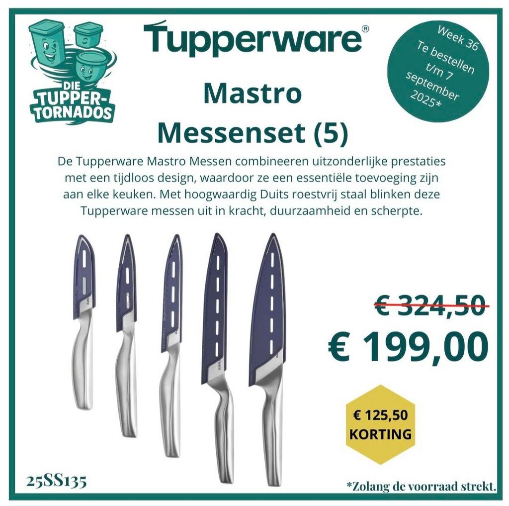 TUPPERWARE Mastro Professionele Messen serie, Ophalen of Verzenden, Nieuw, Overige typen