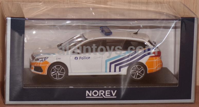 Peugeot 308 SW 2018 Politie Belgie 1:43 NOREV ref. 473945, Hobby en Vrije tijd, Modelauto's | 1:43, Verzenden, Nieuw, Auto, Norev