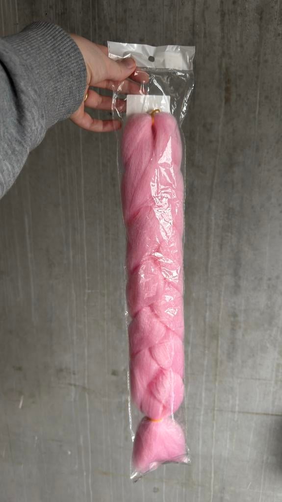 Lichtroze nephaar extensions 60cm nieuw, Ophalen of Verzenden, Nieuw, Pruik of Haarverlenging