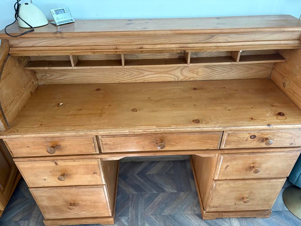 Grenen bureau met luik, Ophalen of Verzenden, Zo goed als nieuw