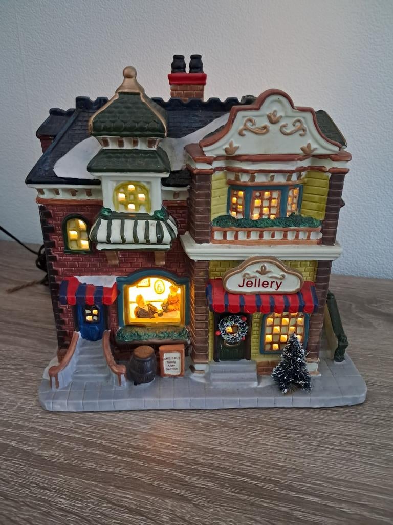 Jellery kersthuisje met verlichting, Diversen, Kerst, Ophalen of Verzenden