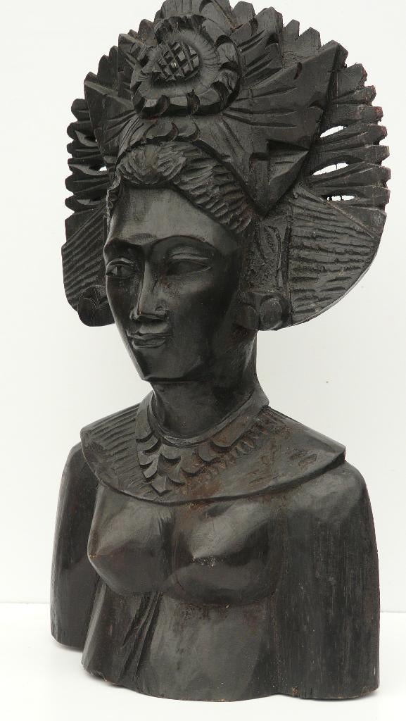 Indonesisch houtsnijwerk - handgestoken - midden 20e eeuw, Ophalen of Verzenden