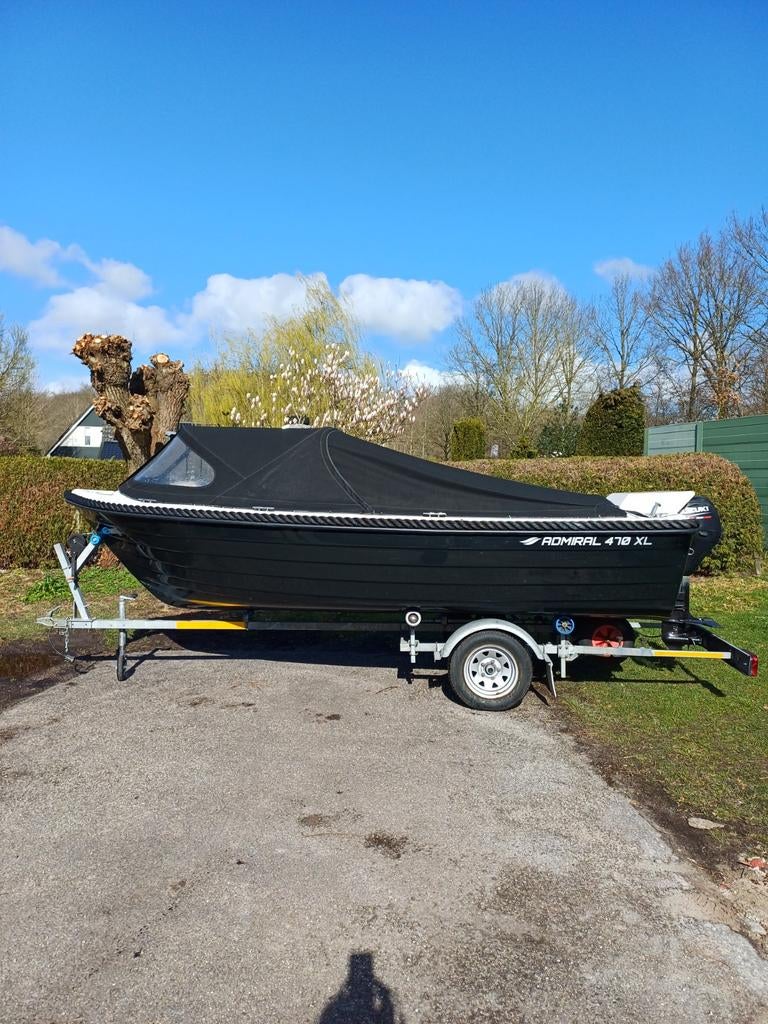 Admiral 470 XL Sloep met 9.9 pk Suzuki motor en trailer, Ophalen