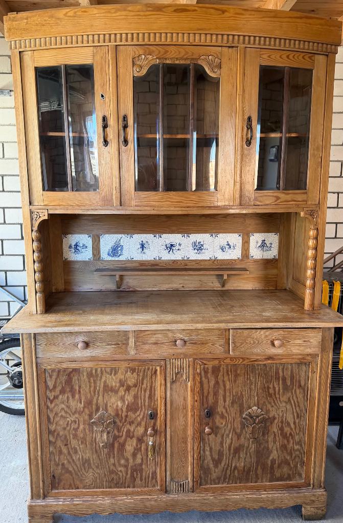 Vintage buffetkast / servieskast jaren ’30 – landelijk, Huis en Inrichting, Kasten | Buffetkasten, Ophalen, Gebruikt, Landelijk + vintage + brocante