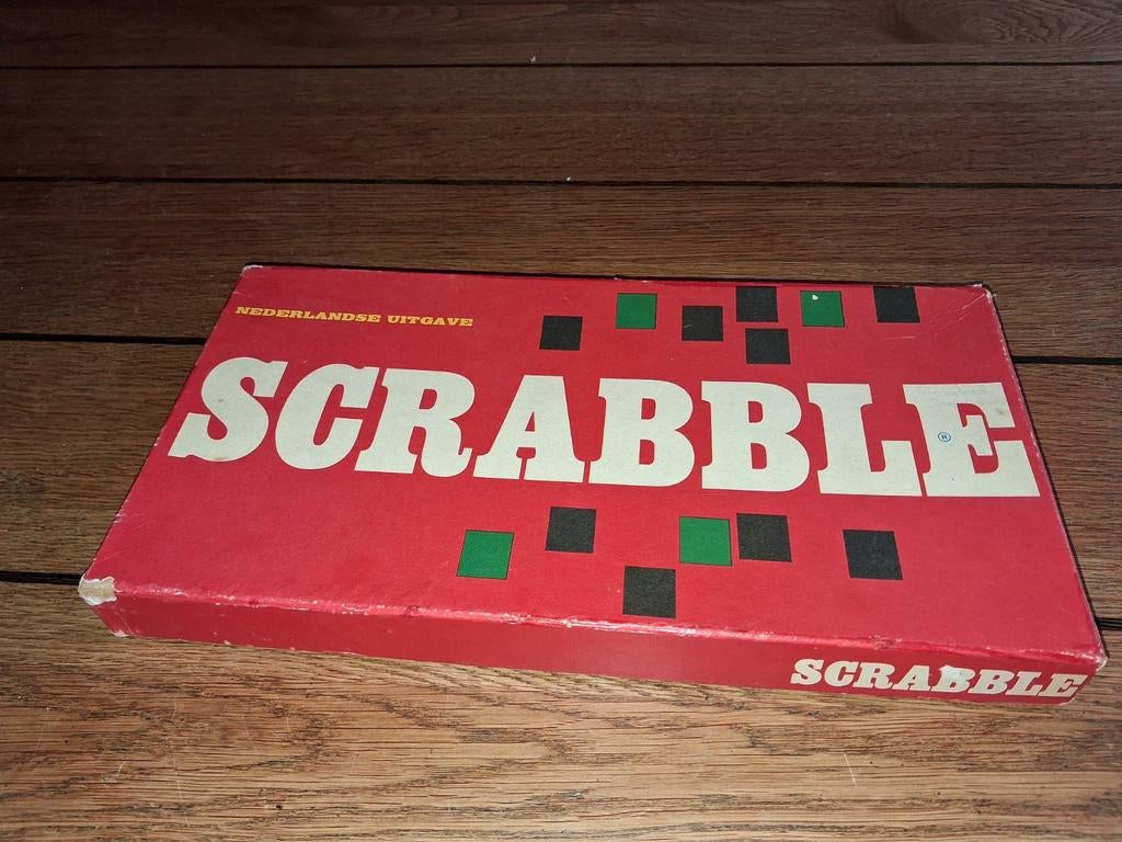 Scrabble bordspel houten stenen vintage, Ophalen of Verzenden
