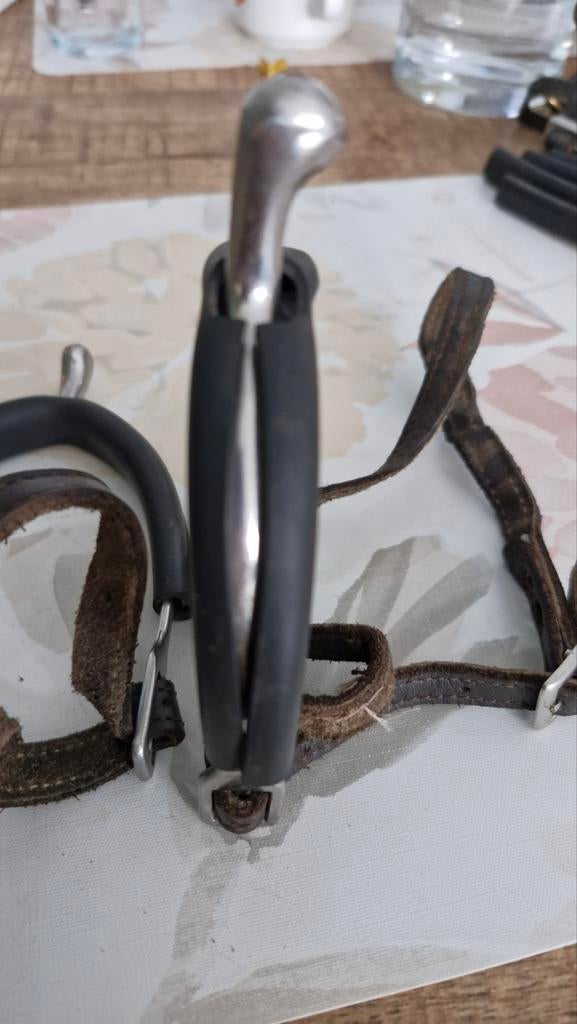 Sporen met lederen riem en bescherming, Ophalen of Verzenden