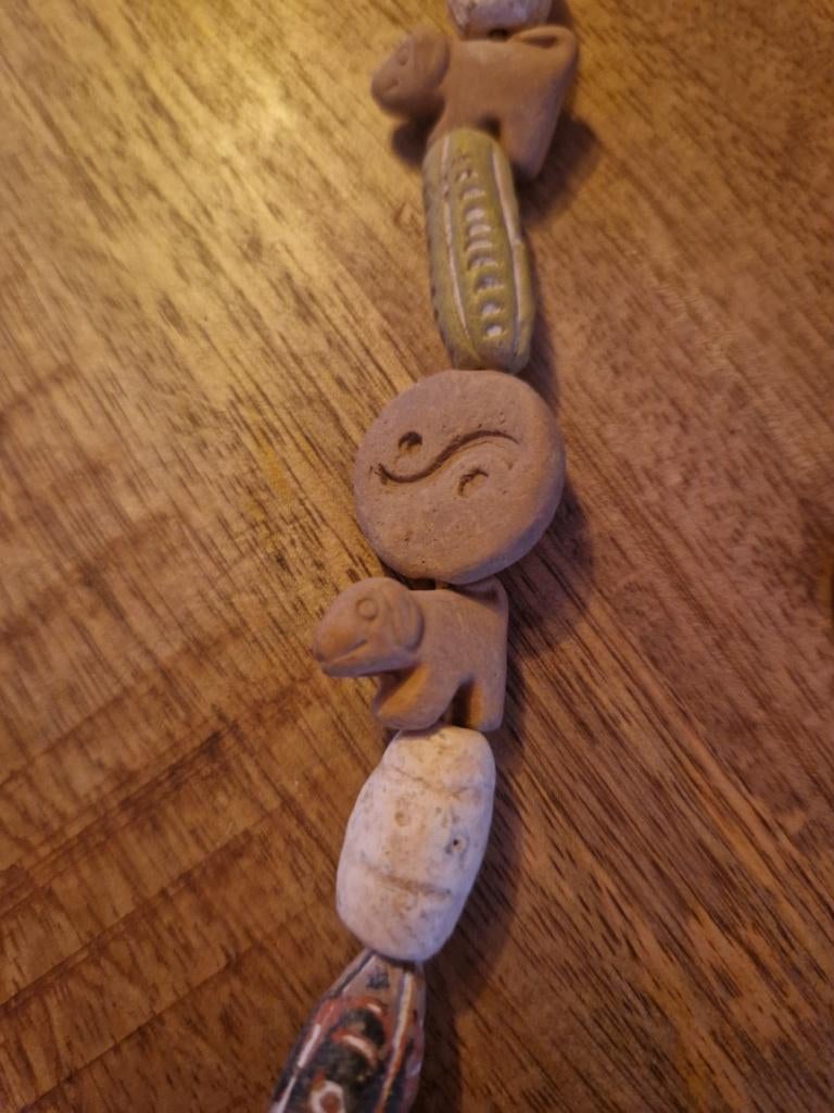 Etnische ketting met stenen kralen, Ophalen of Verzenden