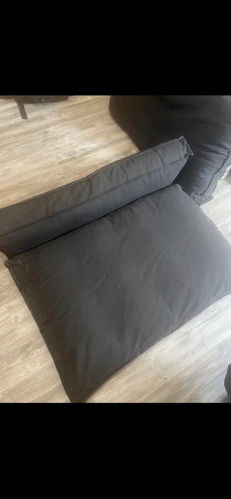 Palletbank kussens, Ophalen, Gebruikt, Zwart, Vierkant