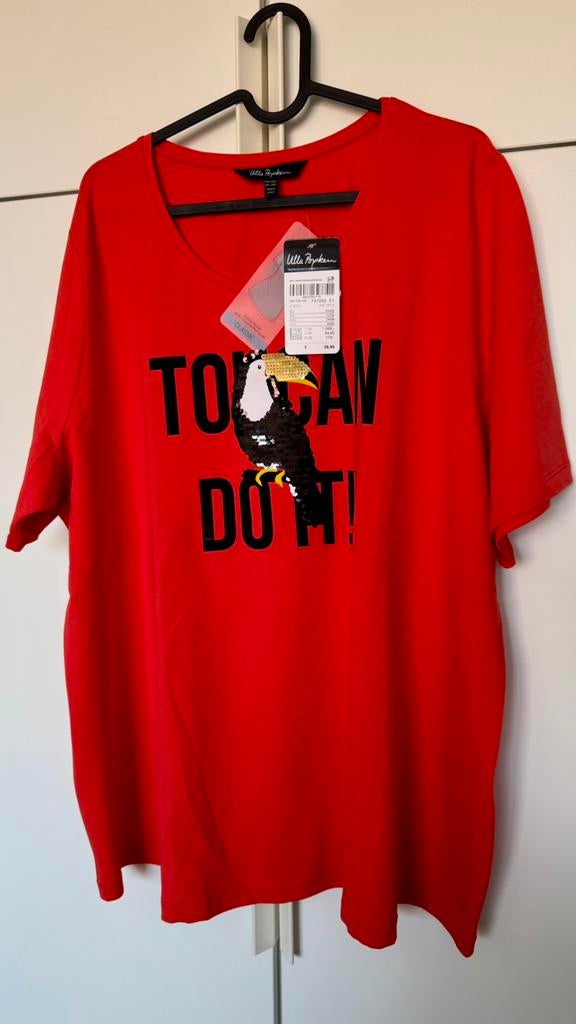 Ulla popken t-shirt maat 50-52 rood, Ophalen of Verzenden, Nieuw, Rood, Shirt of Top