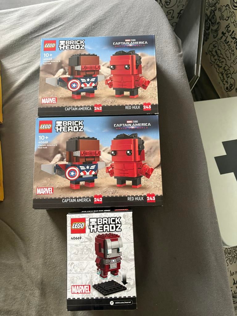 Lego BrickHeadz: Captain America, Red Hulk & Iron Man (3 stu, Ophalen, BrickHeadz, Lego, Nieuw