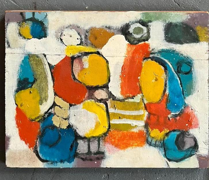 midcentury abstracte CoBrA kunstwerk Jaap Nanninga? Appel?, Antiek en Kunst, Kunst | Schilderijen | Modern, Ophalen of Verzenden