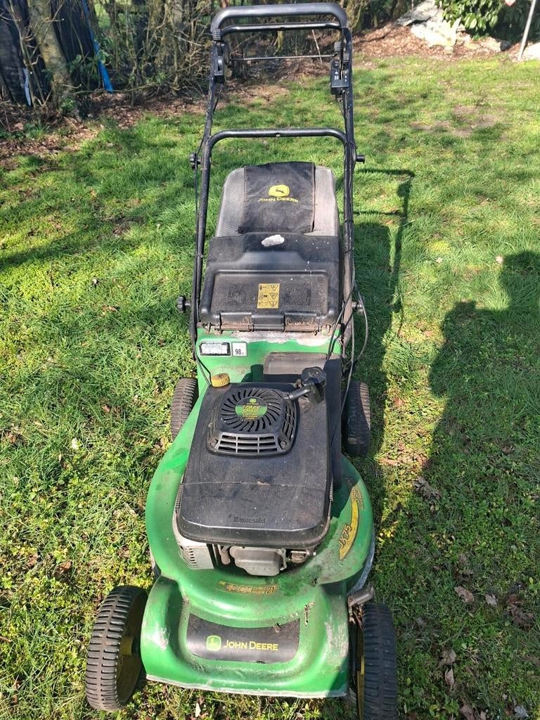 John Deere JX75 Loopmaaier met Kawasaki Motor en Messenstop, Tuin en Terras, Cirkelmaaier, Gebruikt, Benzine-grasmaaier, 50 cm of meer