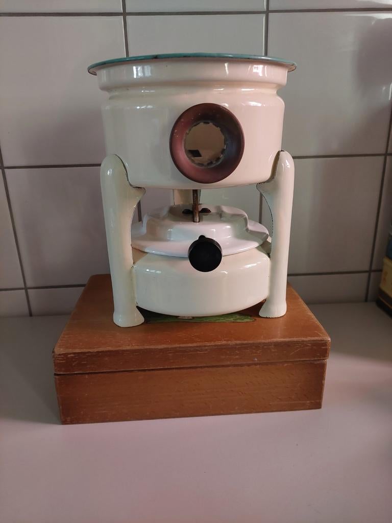 Petroleumstel 1 pits met lont, Antiek en Kunst, Antiek | Emaille, Ophalen of Verzenden