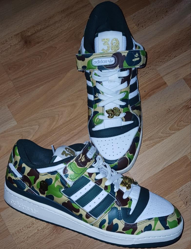 Nieuwe Adidas Bape x Forum low Green Camo sneakers.
Maat 46., Overige kleuren, Nieuw, Ophalen of Verzenden, Sneakers of Gympen