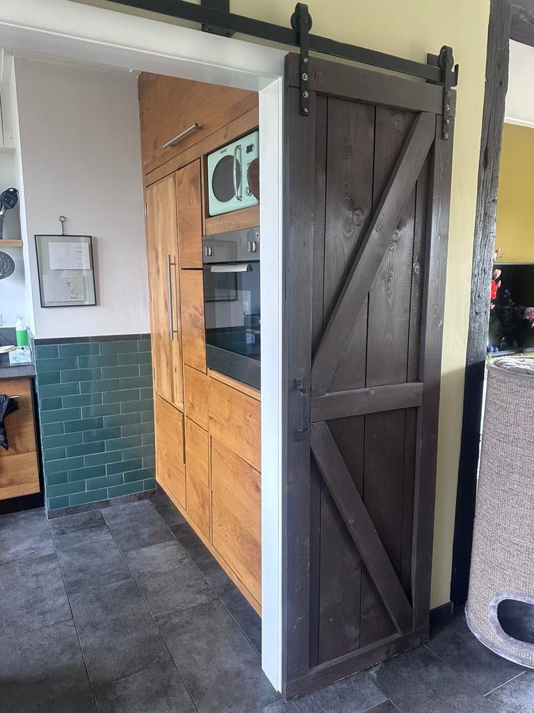 Barnsysteem met deuren, Doe-het-zelf en Verbouw, Deuren en Horren, Ophalen, Zo goed als nieuw, Binnendeur, 200 tot 215 cm