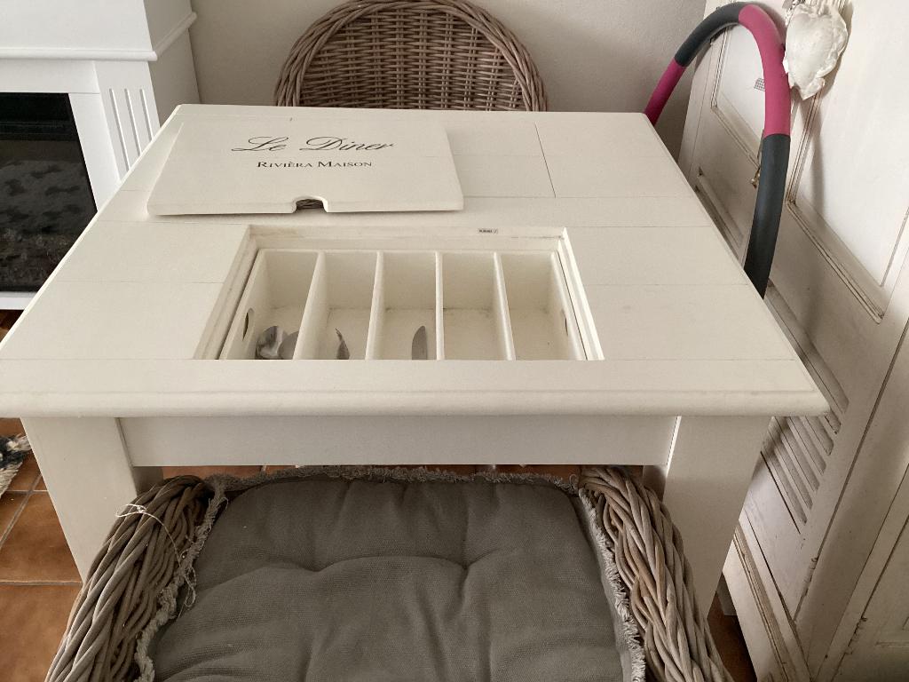 Riviera maison eettafel te koop, Ophalen, 50 tot 100 cm, Vierkant, 50 tot 100 cm
