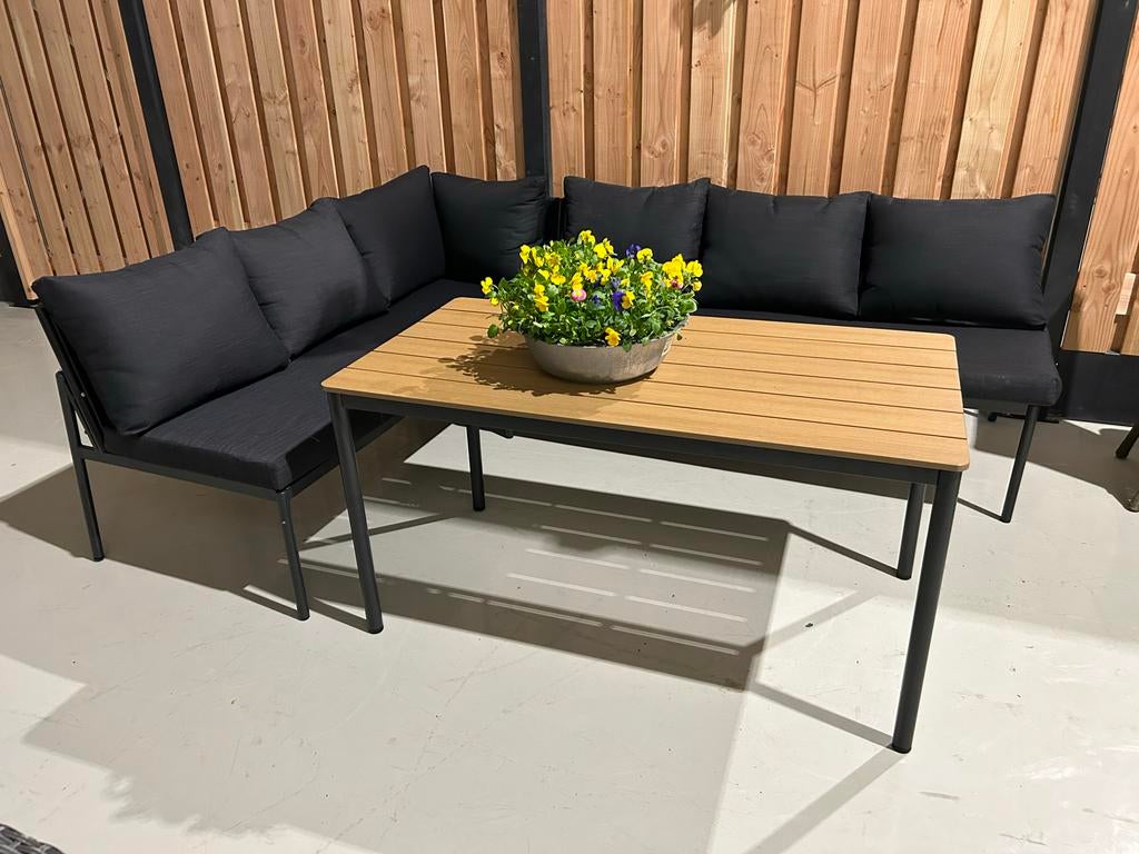 Prachtige aluminium dining loungeset van een half jaar oud, 5 zitplaatsen, ., Bank, Aluminium