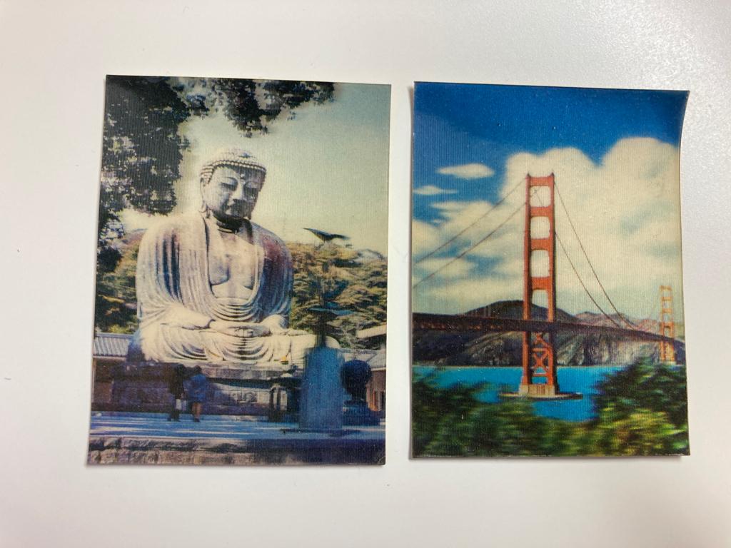 2 Shell 3D kaartjes: Golden Gate Bridge + Daibutsu Kamakura, Ophalen of Verzenden