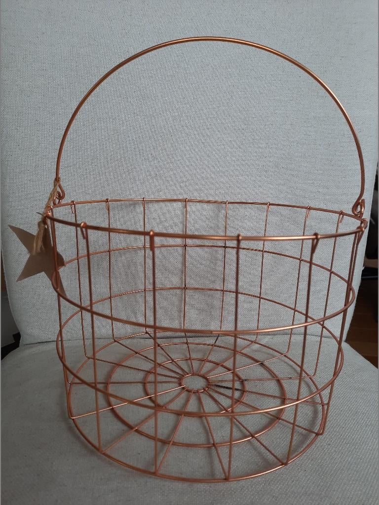 Relaxdays draadmand metaal opbergmand koper - nieuw -, Ophalen of Verzenden, Nieuw, Rechthoekig, Overige materialen