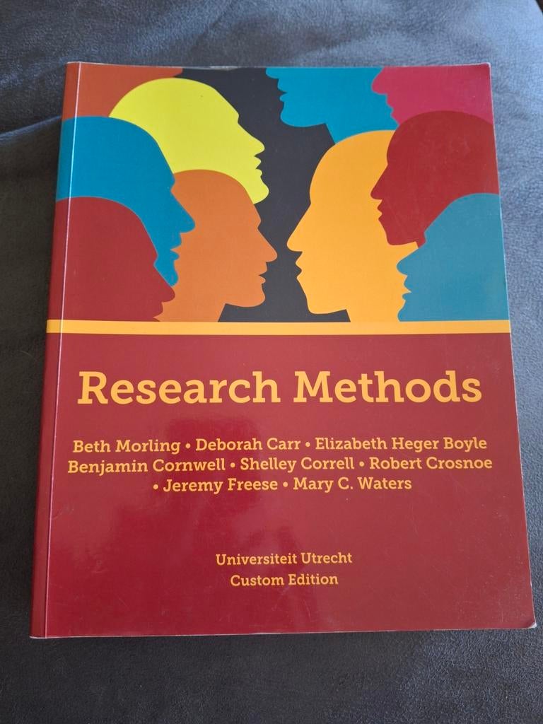 Research Methods Universiteit Utrecht Custom Edition, Ophalen of Verzenden, Zo goed als nieuw, Diverse auteurs