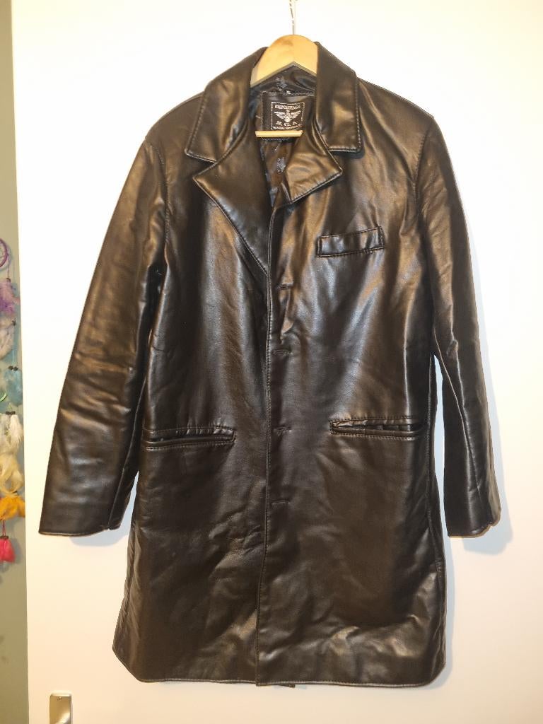 Vintage Reportage R.G.A. Zwarte Leren Jas (XL), Zwart, Maat 56/58 (XL), Ophalen of Verzenden, Gedragen