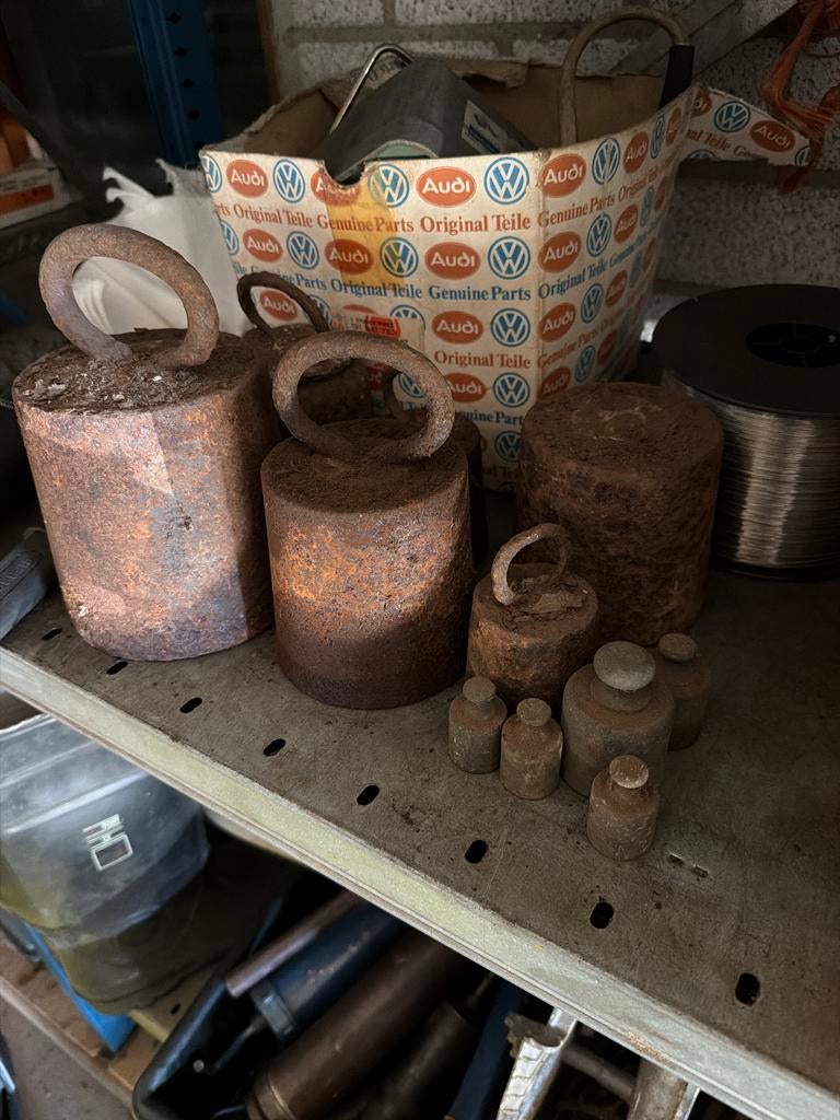Set van diverse bascule gewichten, Doe-het-zelf en Verbouw, Weegschalen, Gebruikt, Overige typen, Minder dan 50 kg, Ophalen of Verzenden