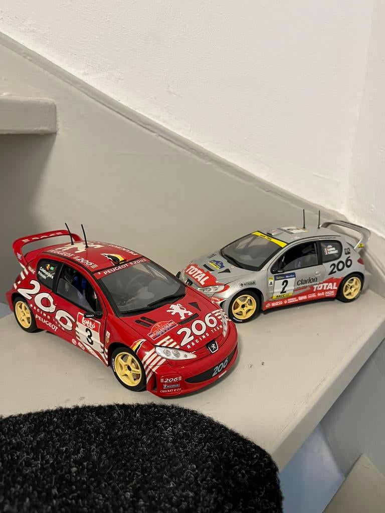 2x Solido Peugeot 206 Rally WRC Total, Ophalen, Gebruikt, Auto, Solido