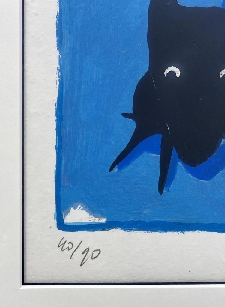 1075. Zeefdruk, P. Sebastiaanssen - Hondjes blauw, ca.2000, Ophalen of Verzenden