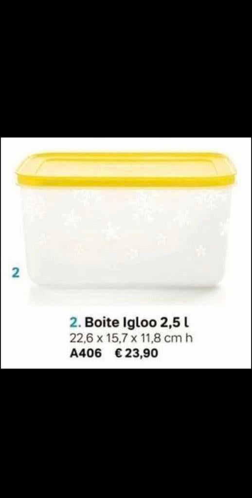 Tupperware Iglo Diepvriesdoos 2,5 liter - Geel, Ophalen of Verzenden, Nieuw, Geel, Bak of Kom