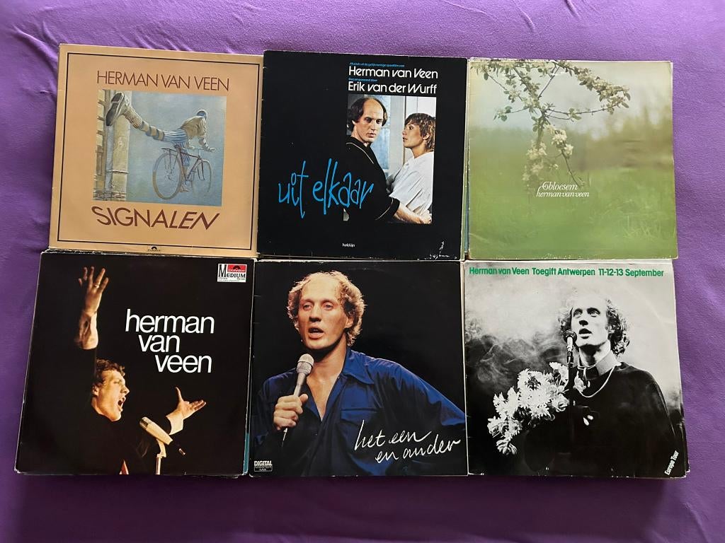 24 LP's Herman van Veen (ook per stuk te koop), Cd's en Dvd's, Ophalen of Verzenden, Gebruikt, 12 inch, Levenslied of Smartlap