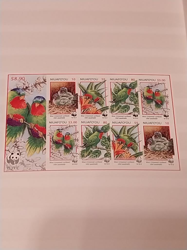 Wwf Niuafo 'ou klb vogels 1998 postfris min30 eu, Ophalen of Verzenden, Dier of Natuur