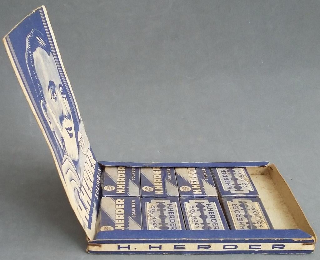 Omstreeks 1930 -1940 Tafeldisplay Toonbank Reclame Scheermes, Gebruikt, Ophalen of Verzenden, Nvt., Nvt.